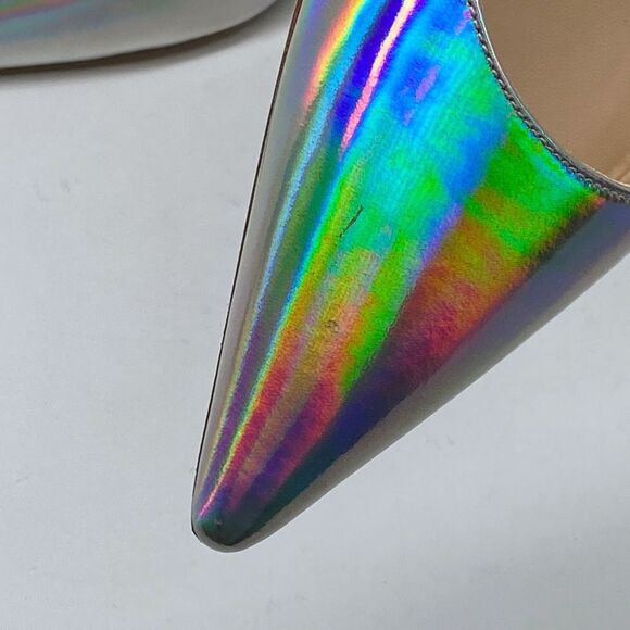 Stuart Weitzman Scallop Iridescent Faux Leather Pumps size 7 - Picture 7 of 13